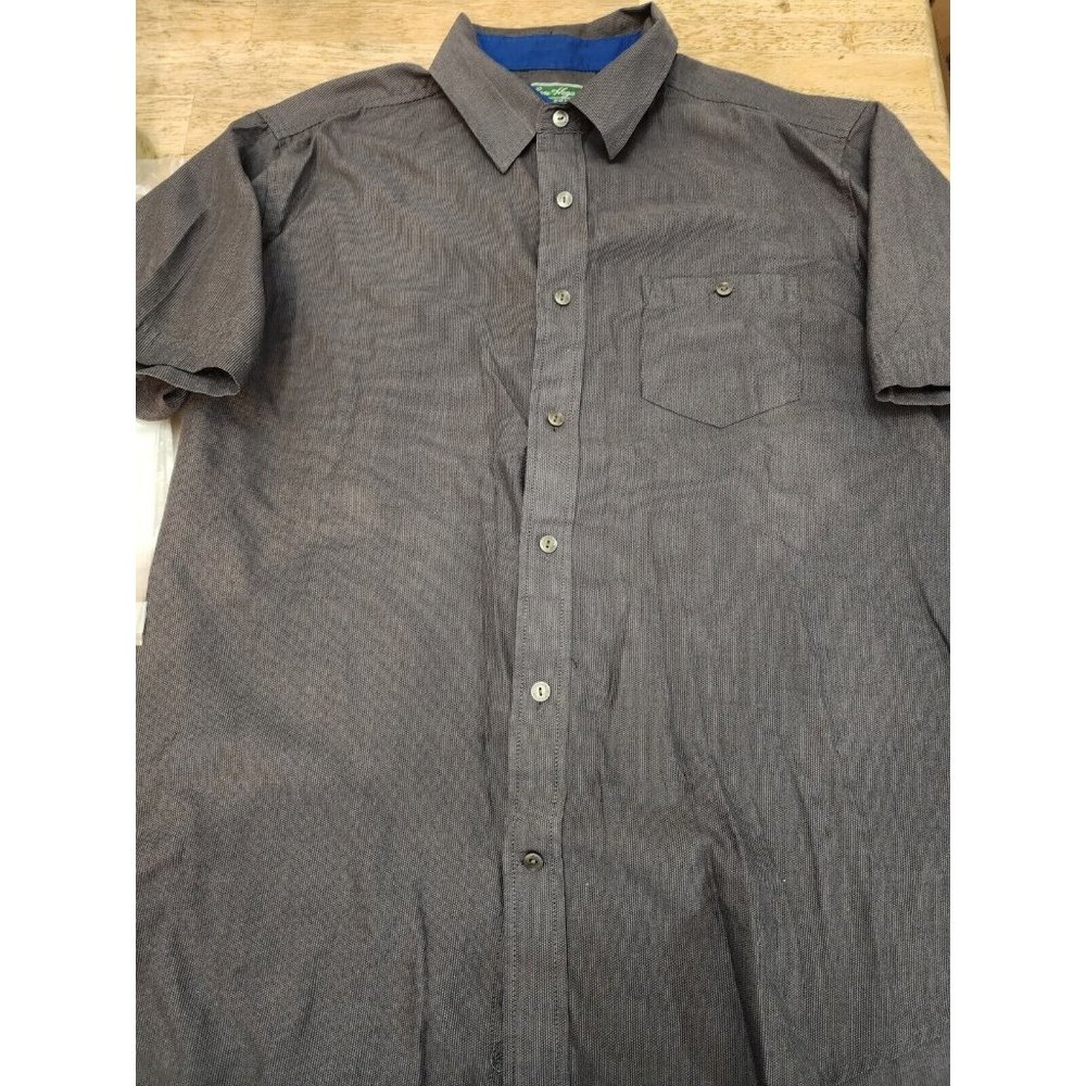 Ben Hogan Performance Gray Button Down Shirt Short Sleeve Men's Large